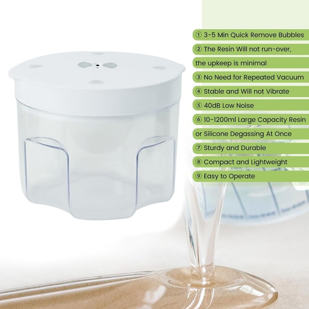 Dissolvant de bulles de résine, 2 L, à 99,9 % en 5 minutes, dégazage sous vide pour résine époxy, moules en silicone, travaux manuels