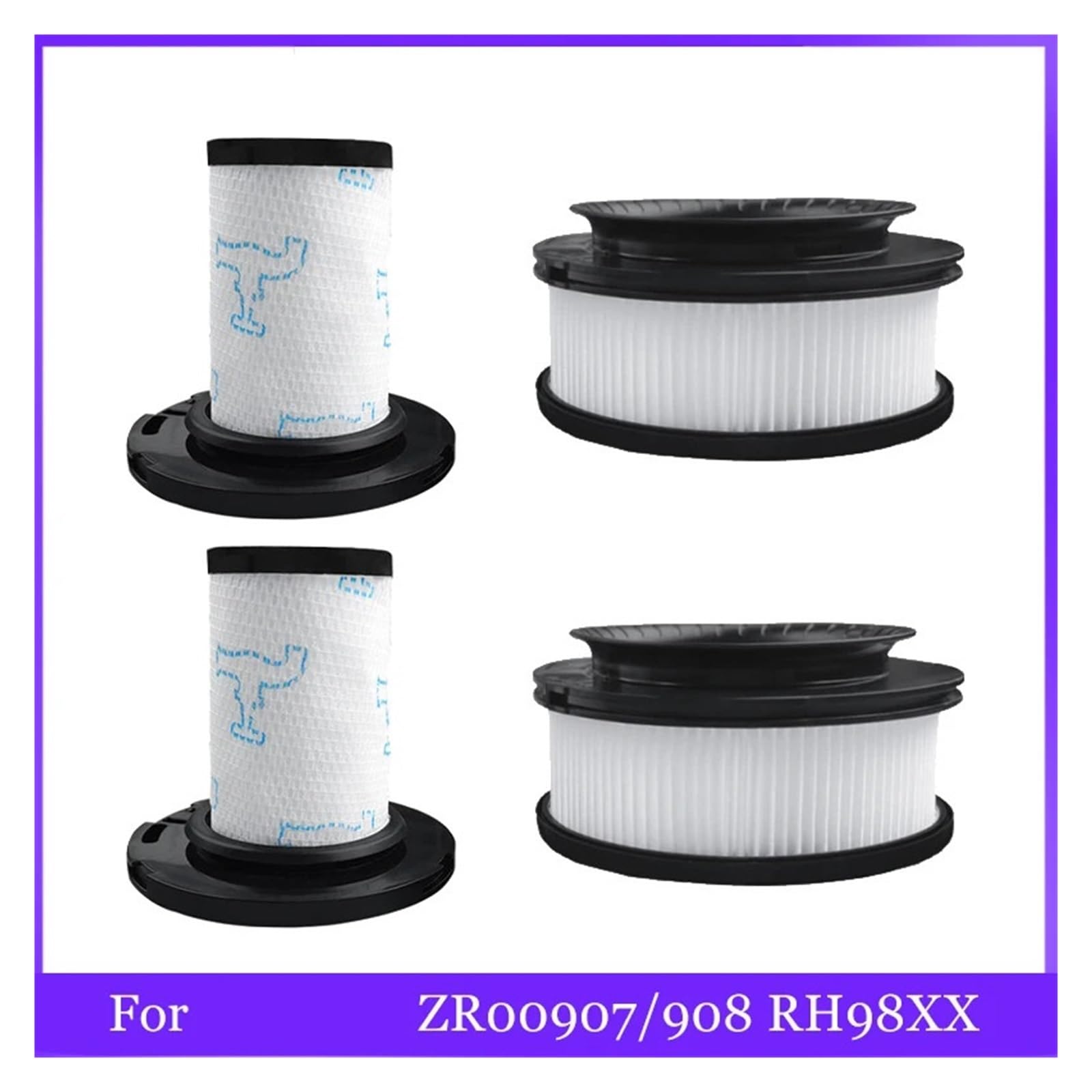 Filtre D'aspirateur Compatible Avec Rowenta,ZR00907/908 RH98XX/99XX X-force 11.60/14.60, Pièces De Tige, Filtres, Accessoire Pré-moteur(4pre filter)