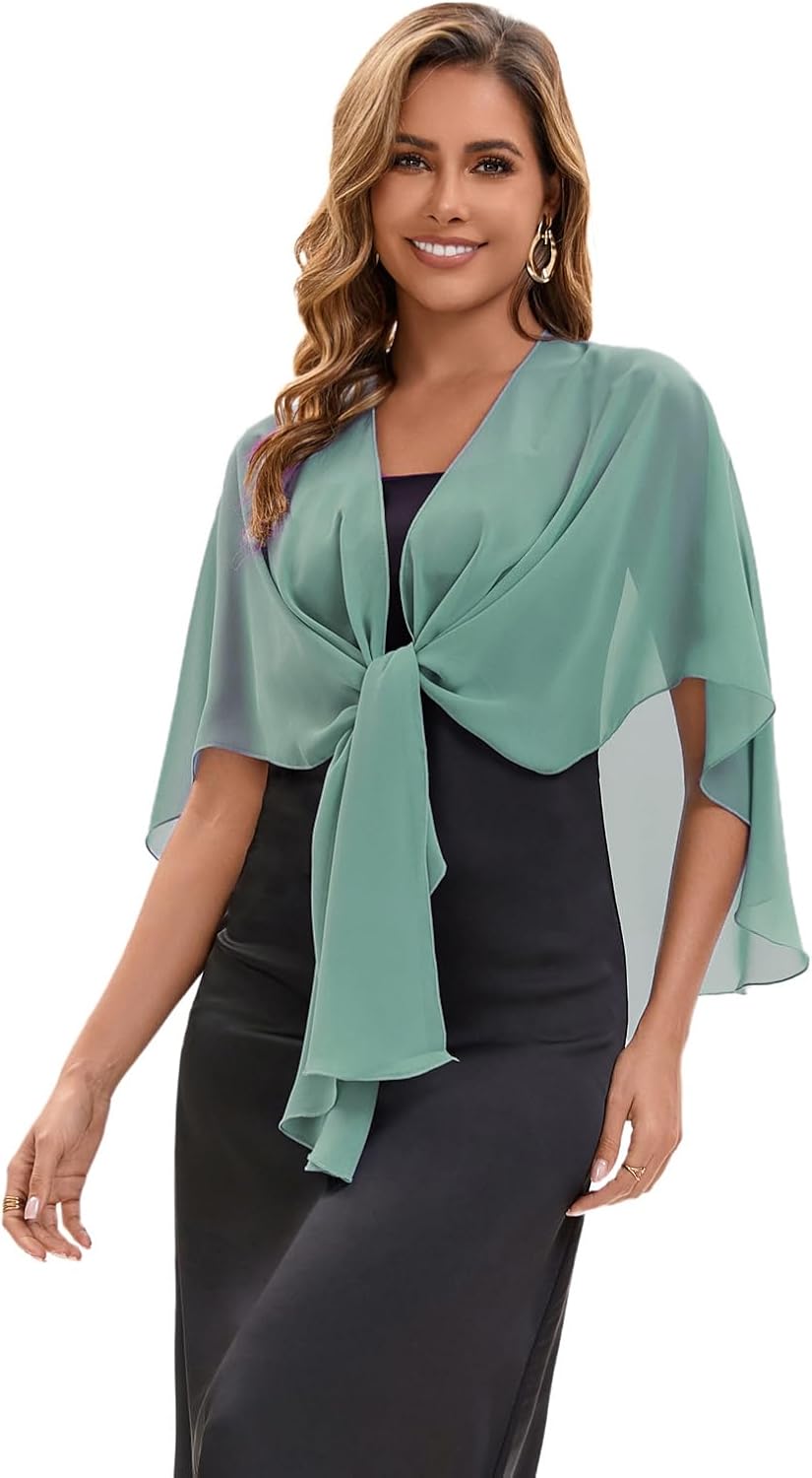 Baoqiya Chiffon Shawl Evening Scarf Shawls and Wraps for Women Wedding Party Bridal Scarves Cover Ups