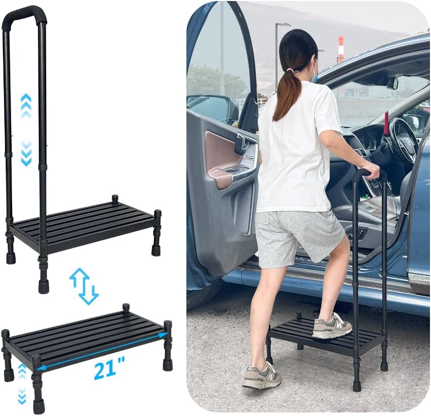 Medical Step Stool with Handle for Elderly SUV Car Step