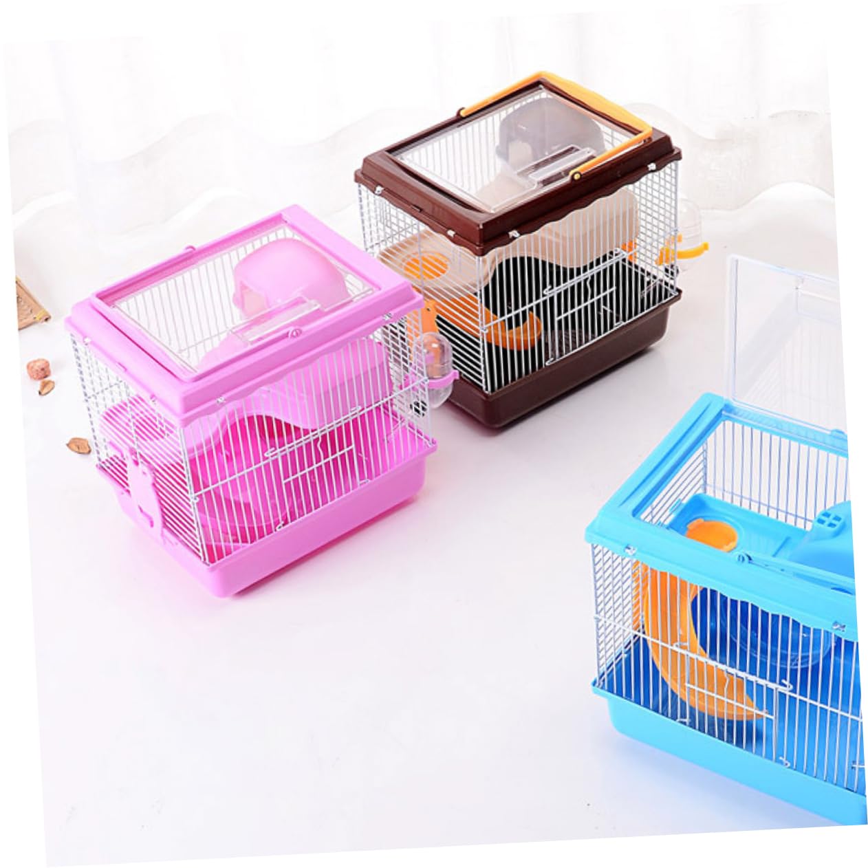 POPETPOP Cage pour Hamster avec Roue Et Réservoir Eau Maison pour Animaux De Compagnie Cage Transparente pour Petits Animaux