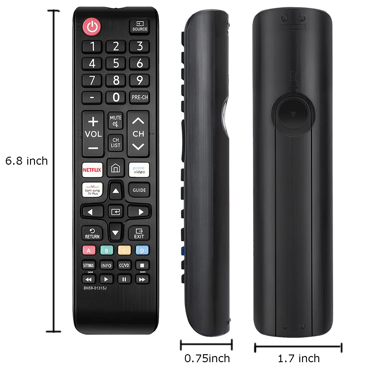 Mando a distancia universal de repuesto compatible con Samsung Smart TV para televisores Samsung LCD LED HDTV 3D BN59-01315J BN59-01315A BN59-01301A BN59-01303A BN59-01199F