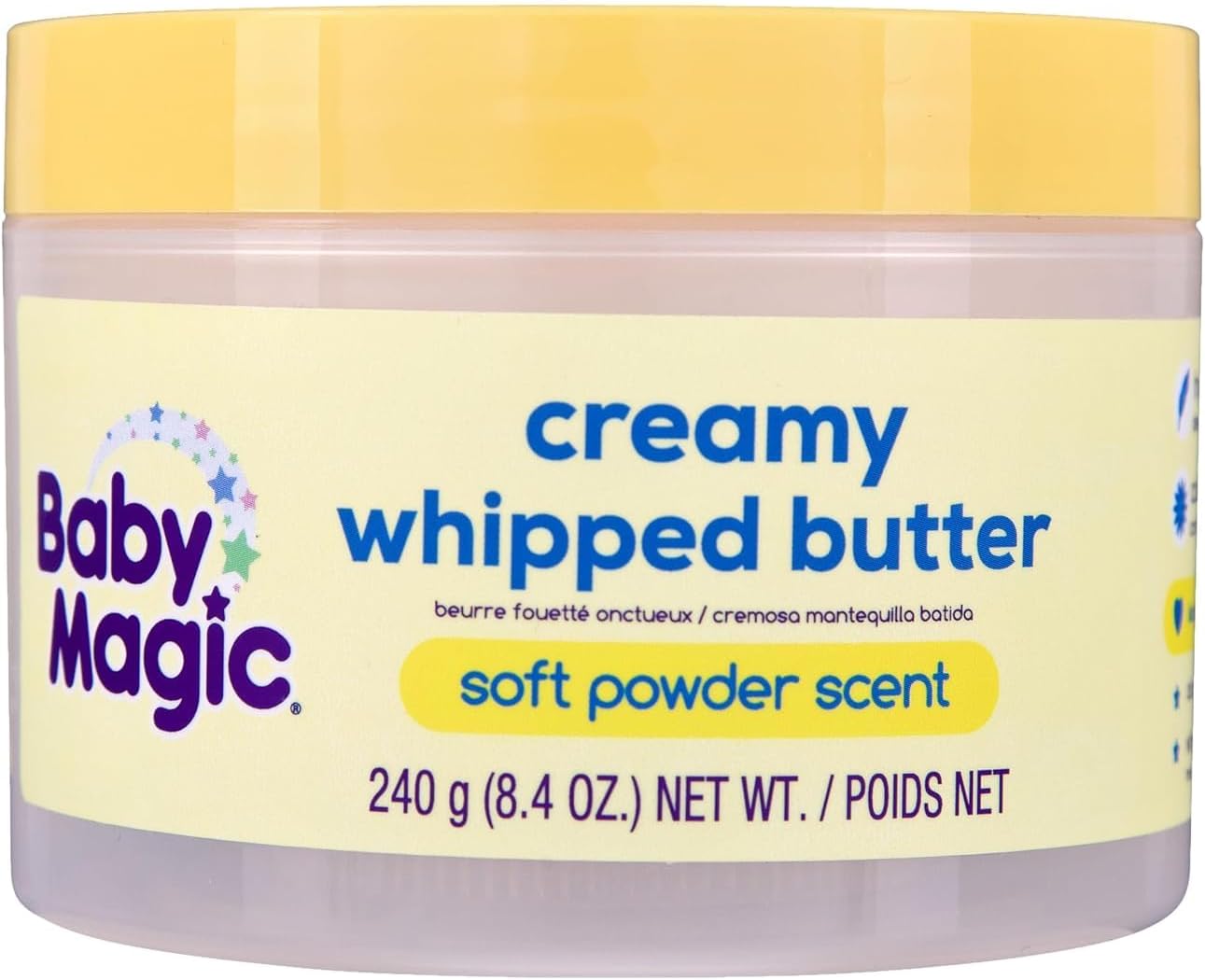 Baby Magic Creamy Whipped Butter, Soft Powder Scent, Helps Keep Skin Feeling Healthy and Baby Soft, Hypoallergenic, 8.4 fl oz.