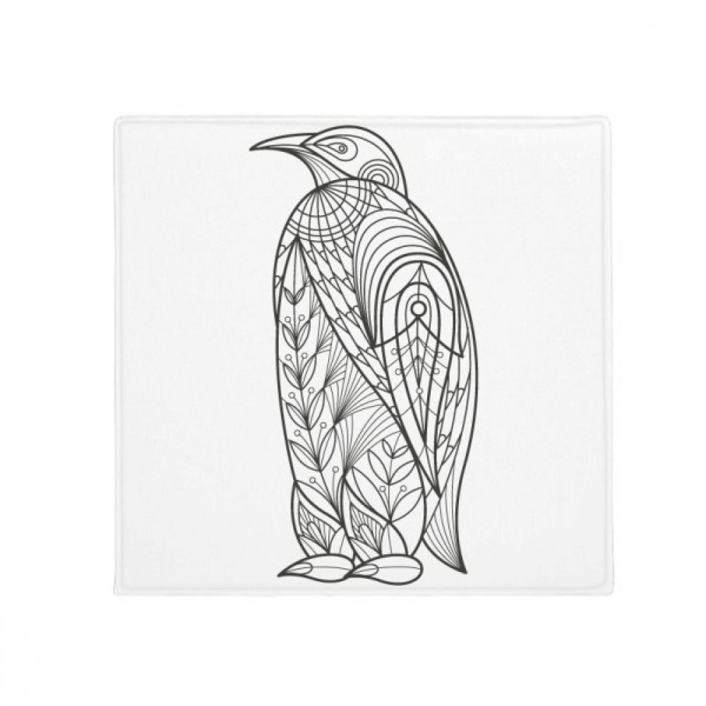 Tapis oiseaux 80x80cm de cuisine anti-glisse rond multicolore