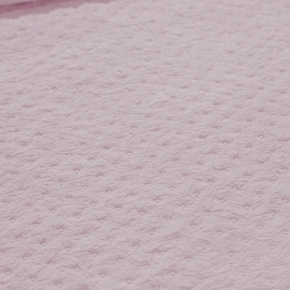 Manterol Colcha bouti Textura Fruncida con topitos y Volante Blanco - Polka (c.04 Malva Empolvado, 135/140 cm)