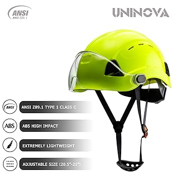 UNINOVA Hard Hats Construction OSHA ANSI Z89.1 Approved