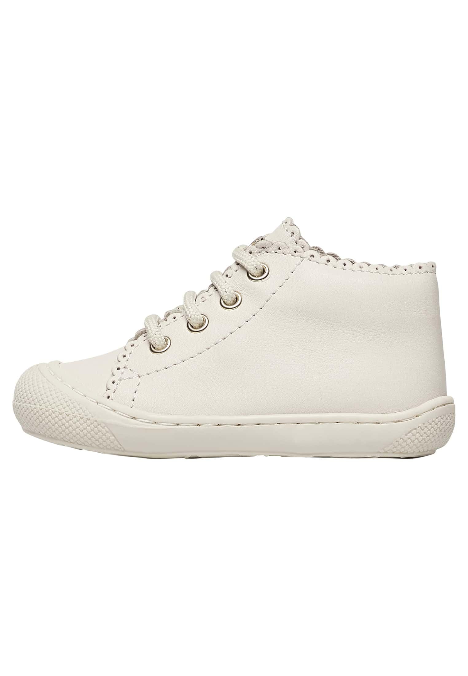 Naturino Girls Cottins Leather First Steps Shoes, Milk Lace Glitter, 4 UK Child White