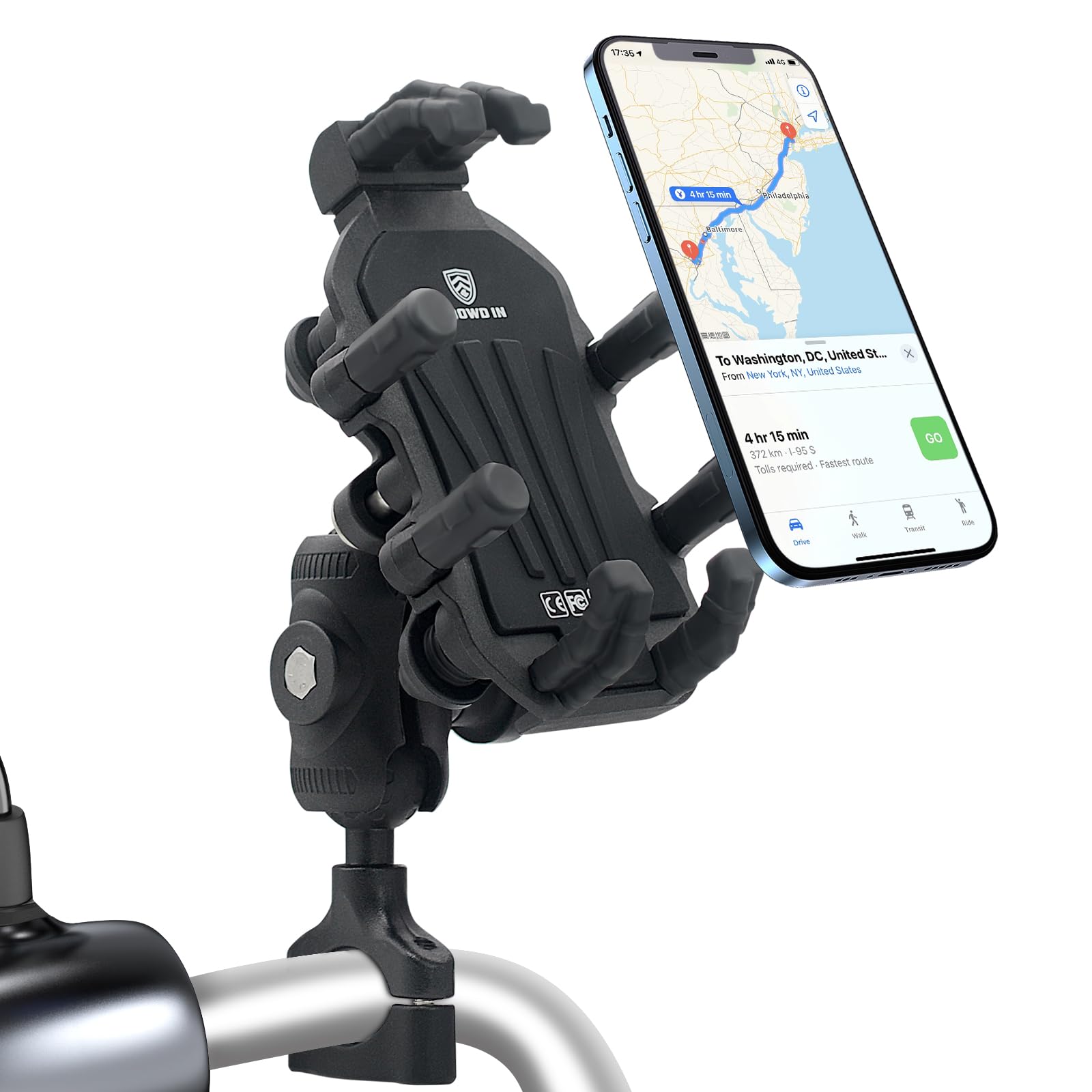 OXWIND Motorcycle Phone Mount, 2025 Upgrade [Anti-Theft][Ultra-Stable] Bike Holder for Bicycle, Smartphone Handlebar Clamp Compatible with iPhone, Samsung, Other Cell Phone