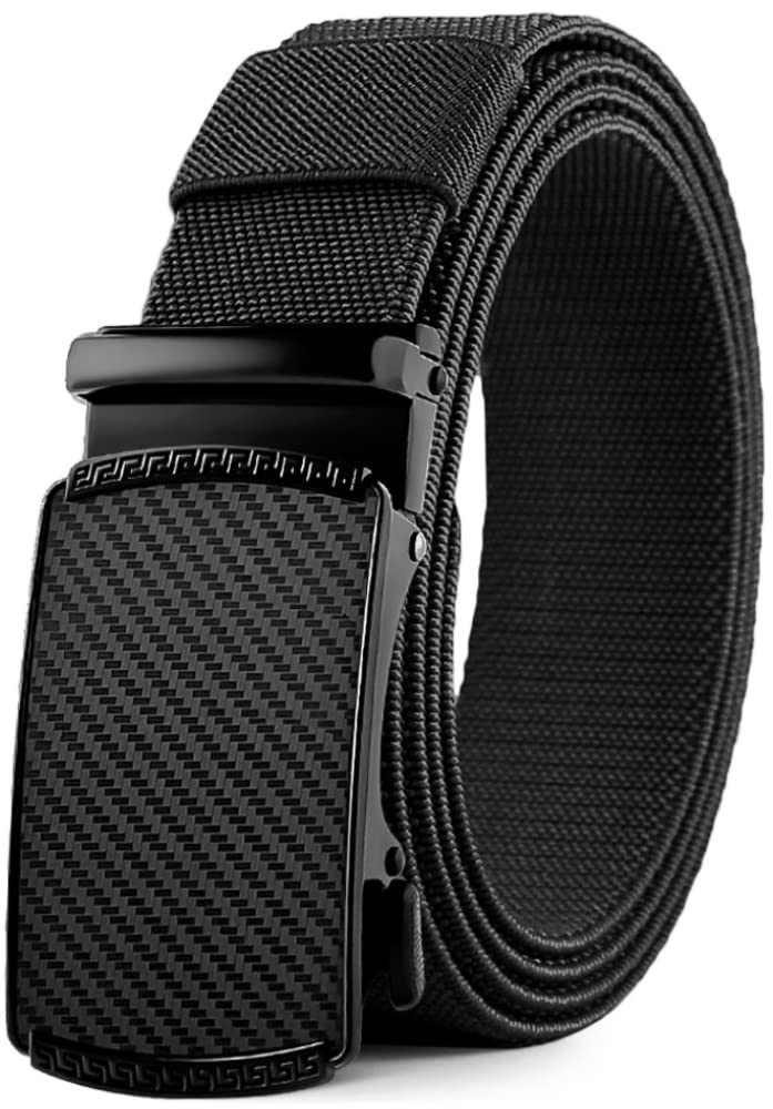 DOOPAI Belt Men, elastic golf belts for men, 2 Pack Nylon Ratchet Belt Mens Belts Casual, Adjustable Trim to Fit