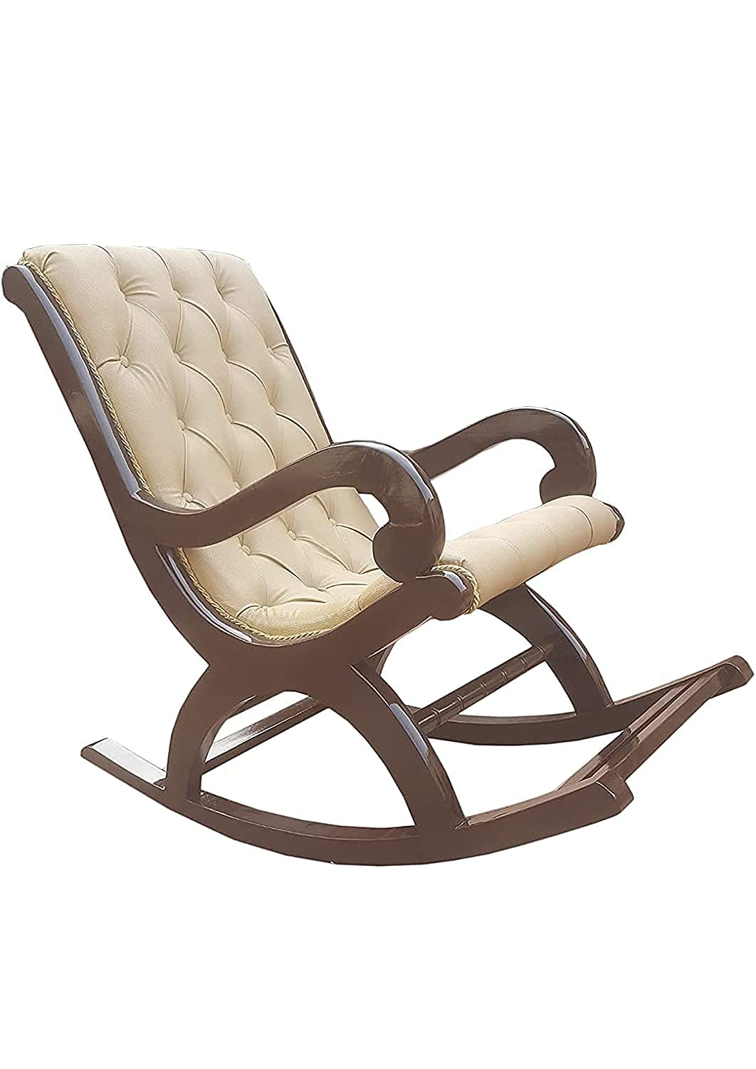 ANOR Wooden and Cloth Rocking Chair with Foot Rest Pure Wood/Wood