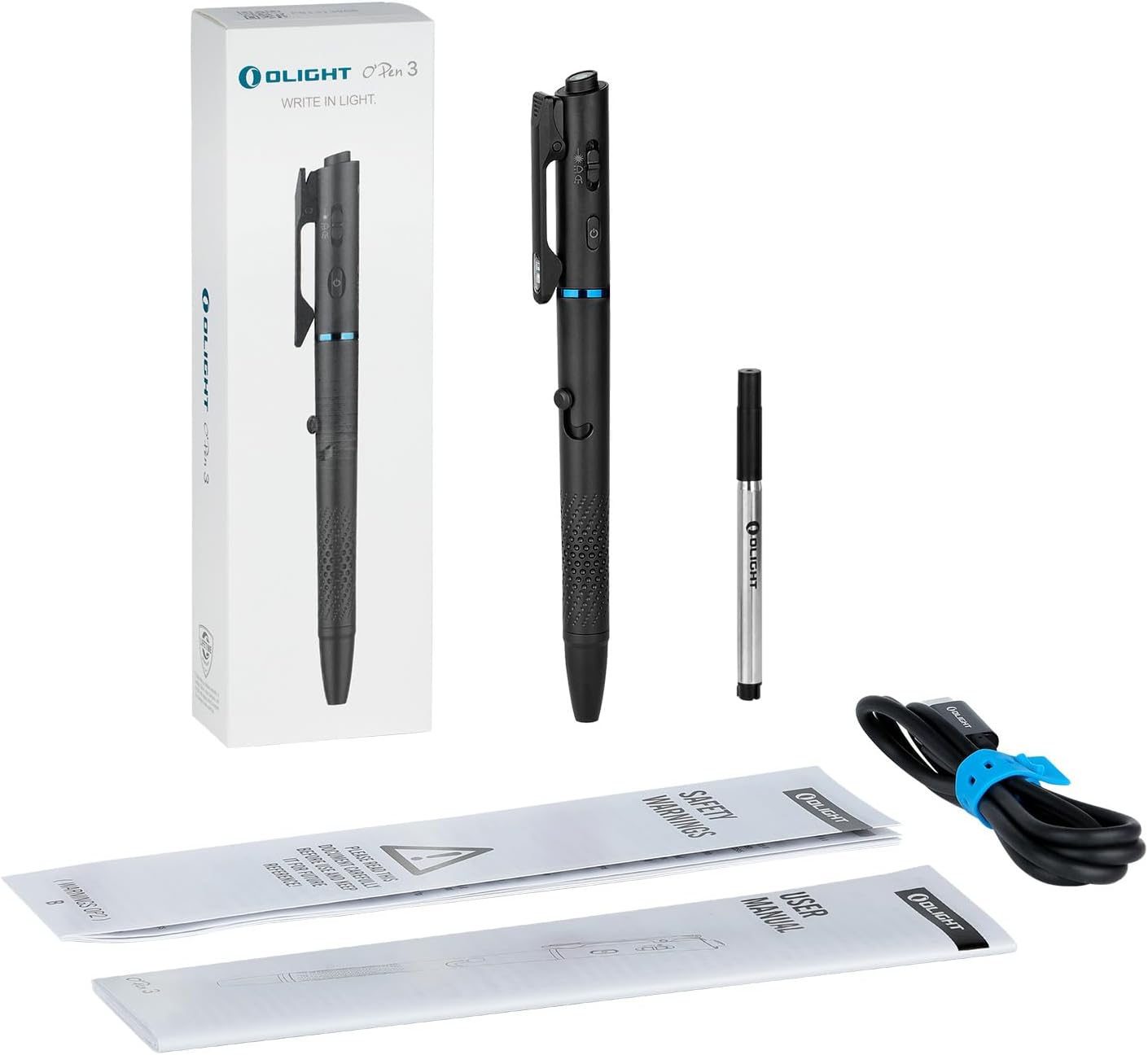 OLIGHT O'Pen 3 EDC Pen Light,120 Lumens with Green Beam, Red and White, USB-C Rechargeable LED Flashlight for Office, Writing, Presentation, Outdoor Uses, Professional Business Gift(Black) - Image 9