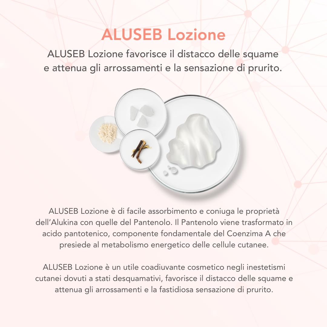 Aluseb - Lozione per Dermatite Seborroica cuoio capelluto con Alukina e Pantenolo - Ideale per la Detersione della Cute di Viso e Corpo - 75ml