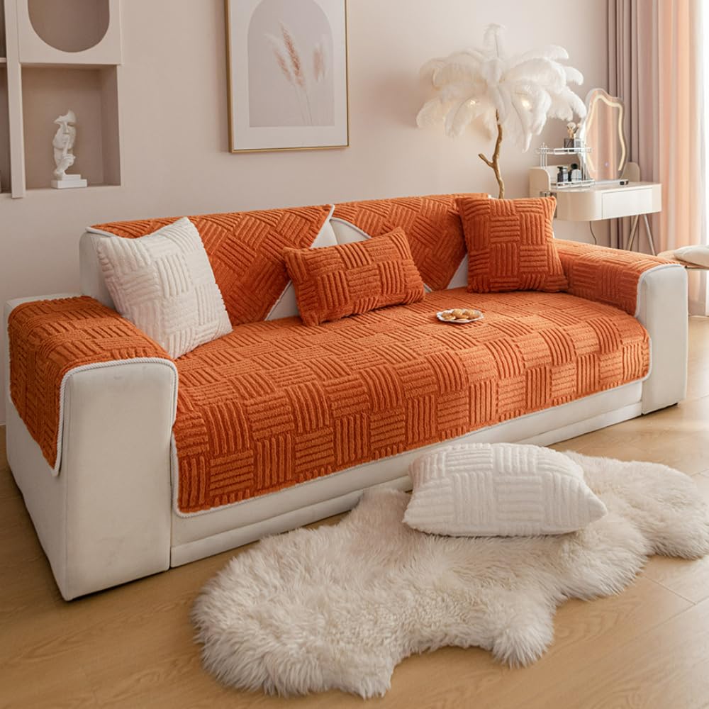 BOLUXIU Anti Slip Sofa Cover - L Shape, Cat & Dog Scratch Guard, Stain-Resistant