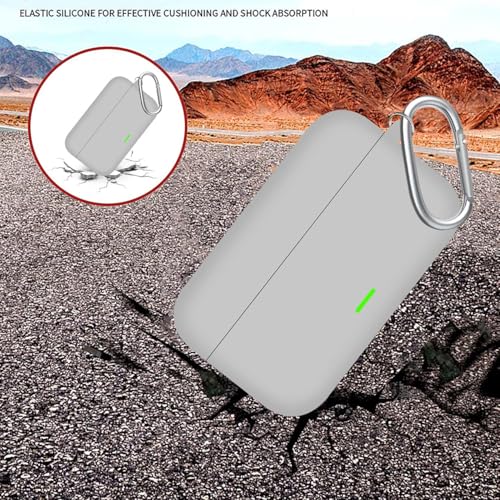Image of Anvique Silicone Case Cover for Realme Buds T500 Pro, Shockproof Protective Earbuds Cover with Keychain Hook, Anti-Scratch Soft Silicone Skin, Full Body Protection Case (Grey)