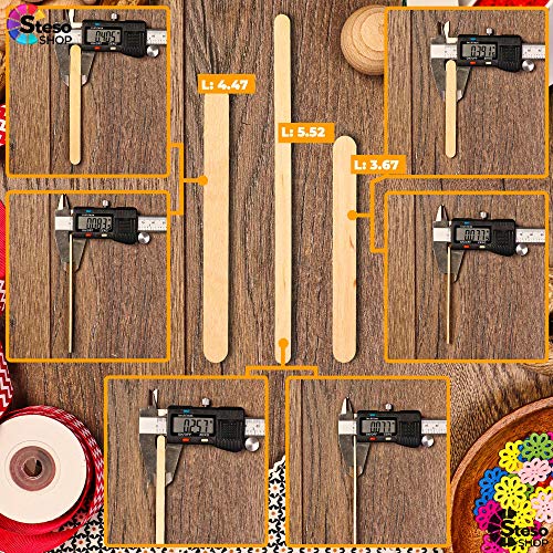Popsicle Stick Craft Supplies 300Pcs - Premium Quality - Jumbo Craft Bulk Popsicle - Mixed Sizes Assorted Multi Mini Large Wood Stick Strips Wax - Craft For Kids… #TOP4