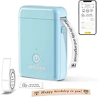 ORGBRO Máquina de etiquetar com fita, X1 impressora de etiquetas portátil Bluetooth para organização de escritório em casa, suporta etiquetas pré-cortadas e contínuas, pequena etiquetadora térmica sem