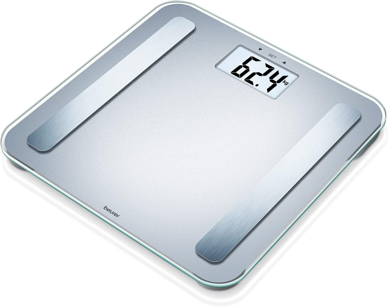 Beurer BF 183 Báscula diagnóstica, análisis corporal preciso para hasta 10 personas, medición de peso, grasa corporal, IMC, porcentaje muscular y edad metabólica, gran pantalla XL, hasta 180 kg