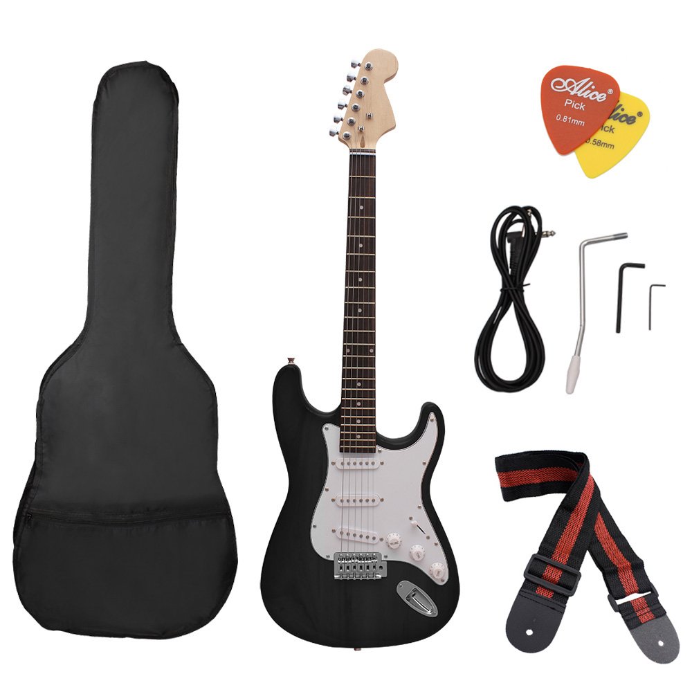 Btuty ST Electric Guitar tilleul corps Palissandre avec Gig Bag Médiator sangle