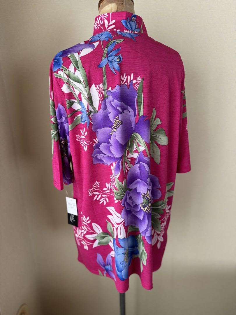 Amazon.co.jp: ピンク地に大きな紫の花柄のある少しレオナール風な