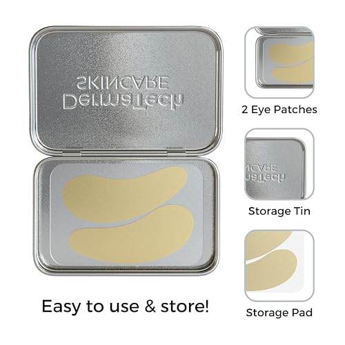 Miniatura 6 de DermaTech Skincare Parches reutilizables para debajo de los ojos, parches ecológicos antiarrugas con estuche de estaño  Parches faciales