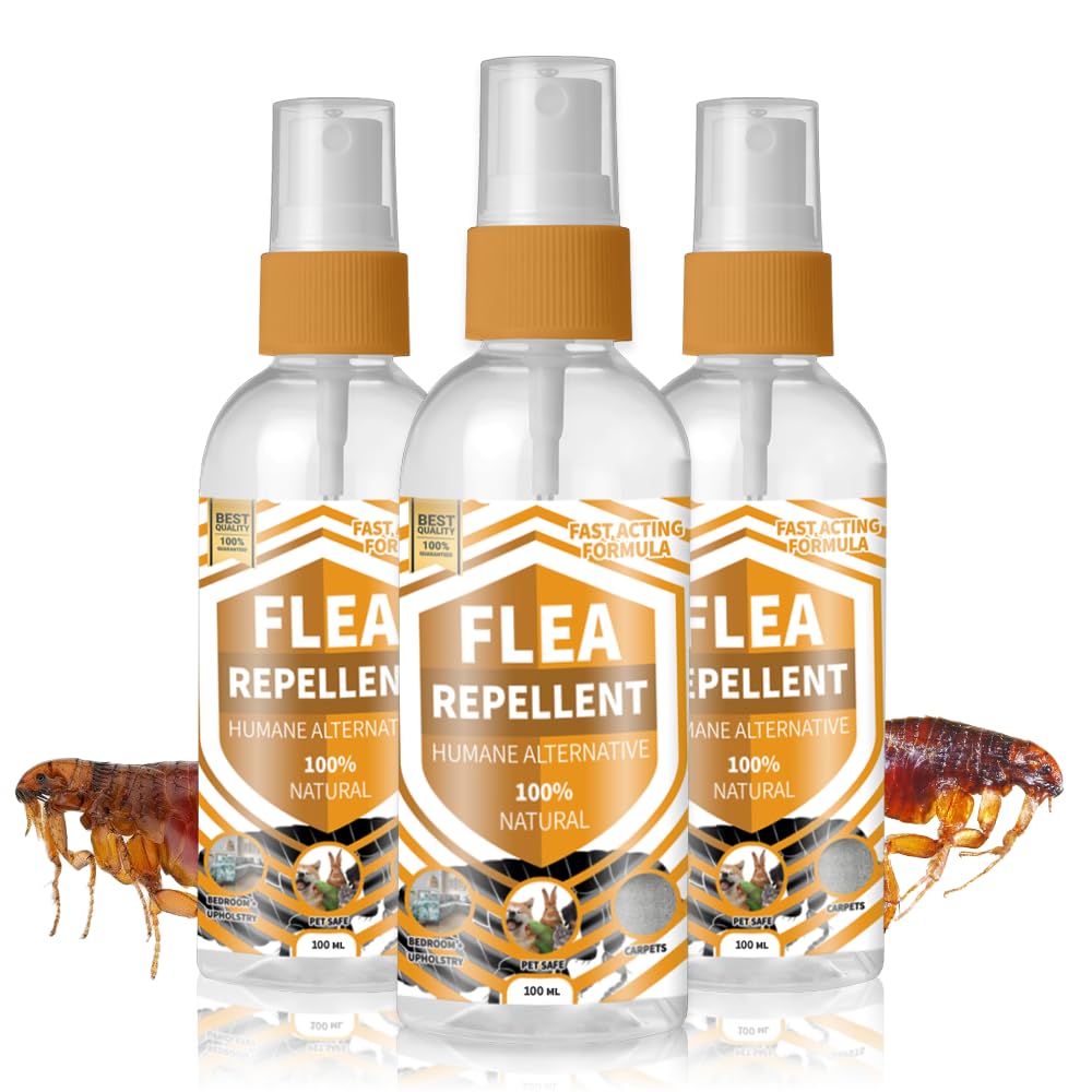 Flea Repellent for Home - Natural Spray in 100ml, 500ml, and 1L | Safe for Pets and Children | Essential Oil Formula (100ml)