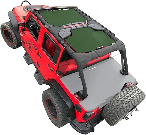 Miniatura 23 de Shadeidea JK - Funda para techo de malla suave compatible con Jeep Wrangler JKU (2007-2018) - Bloqueador UV contra el ruido del viento - Garantía
