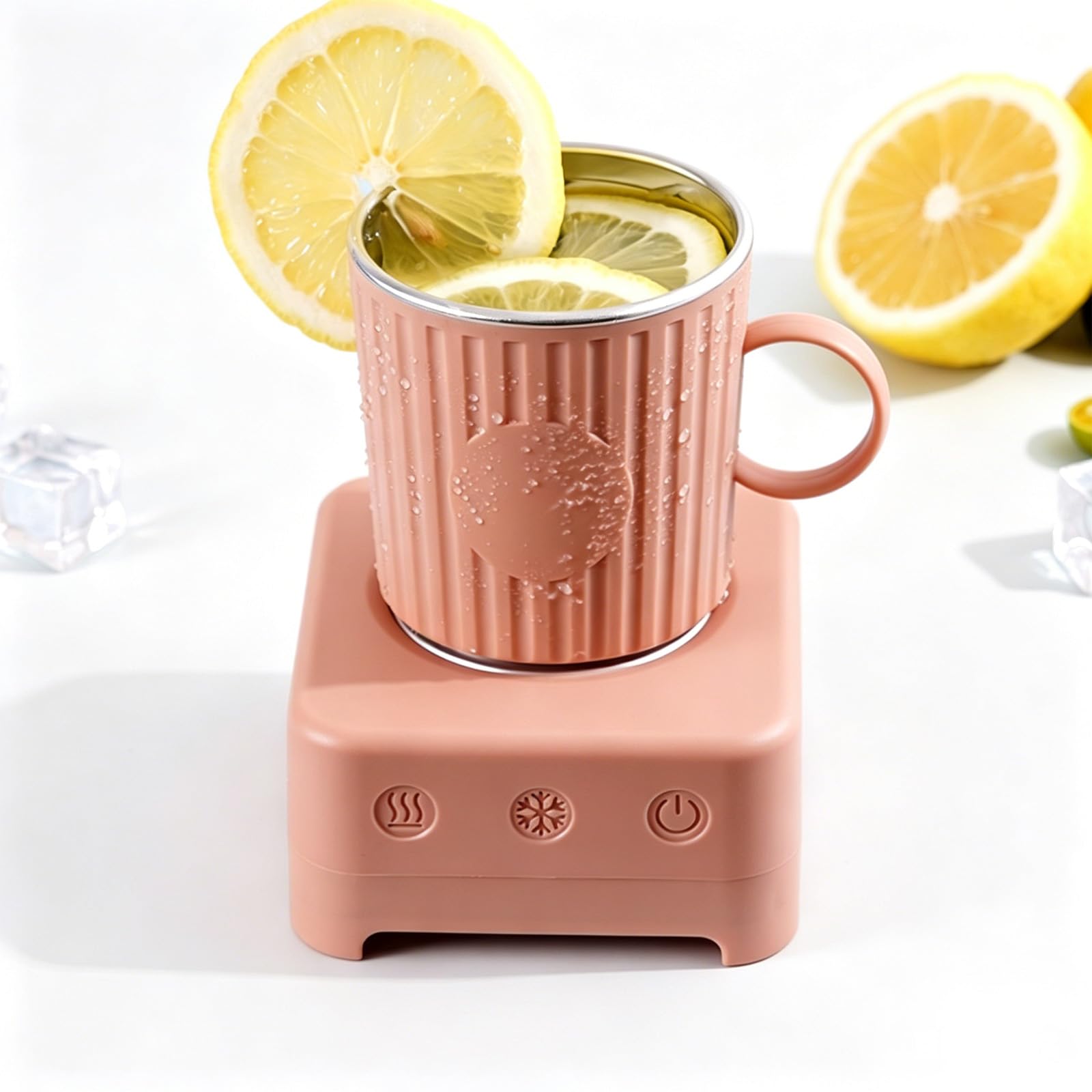 Taza de enfriamiento inteligente 12V para coche y bebidas de 400 ml color rosa