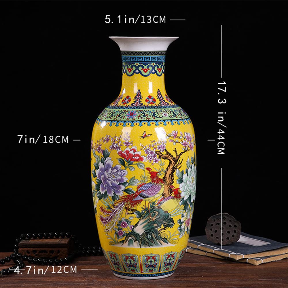 Amazon.co.jp: シノワズリー 景徳鎮 エナメル 花瓶 ハンドメイド