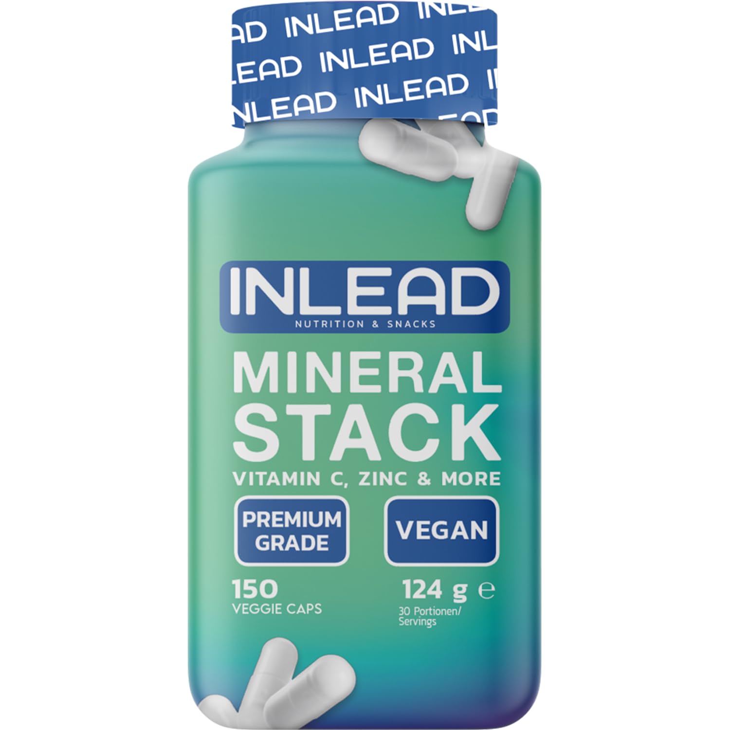 INLEAD - Mineral Stack | Hochwertige Mineral-Kapseln | Mit Mineralstoffen, Vitaminen und Spurenelementen - 150 Kapseln