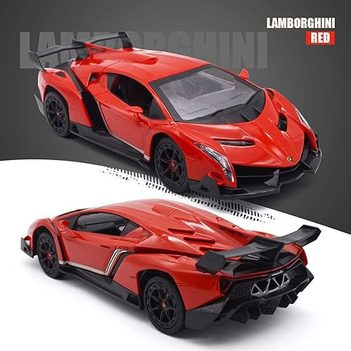 Miniatura 4 de QUN FENG Automóviles de carreras a control remoto compatibles con Lamborghini Veneno con licencia oficial 124 de juguete RC para niños de 6 7 8 años