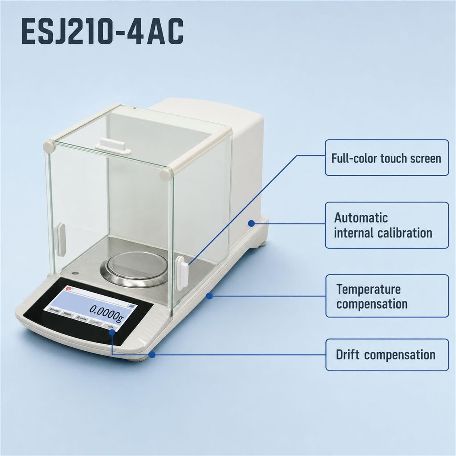 Bilancia da Laboratorio analitica ESJ210-4AC Bilancia Digitale 210g 0.0001g Bilancia di precisione Touch Screen