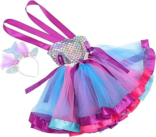 Vestidos 1 Conjunto De Vestido Menina Sereia Kit Traje Trajes De Desempenho Menina Sereia Traje Roupa Festa Favor Chapelaria Vestuário Menina Sereia Saia Cosplay Náilon Vestir