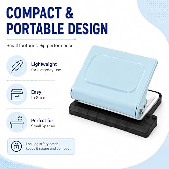 10 Hole Punch Binding Machine Kit for Planner - Blue