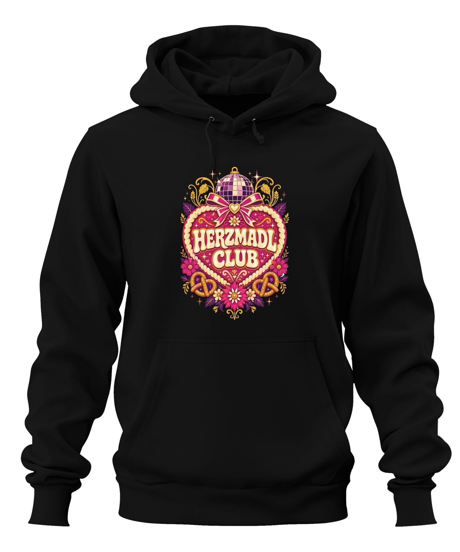 Herzmadl Club Oktoberfest Disco bluza z kapturem w kształcie serca