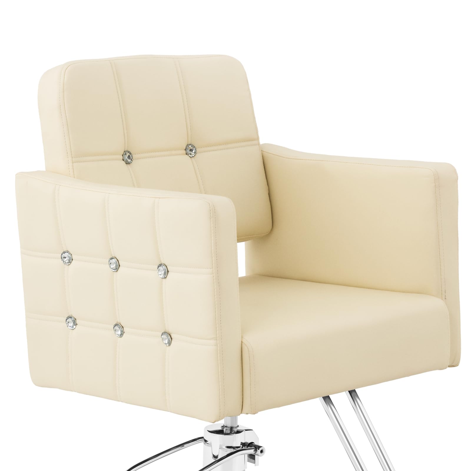 Physa Sillón de Peluquería Cottam con Reposapiés Altura del Asiento 49-63 cm para hasta 150 kg Beis Sillón de barbería Silla de peluquería Silla de barbería