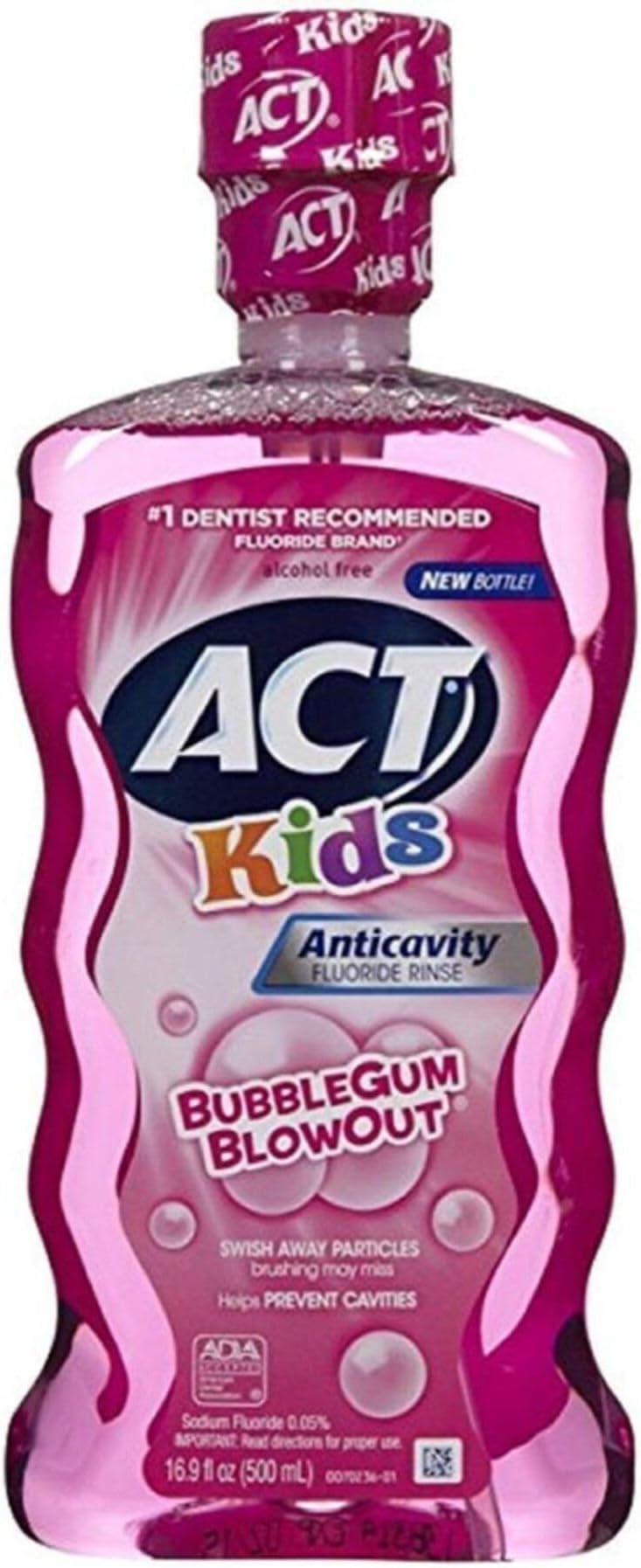ACT Kids Anticavity Fluoride Rinse, Bubble Gum Blow Out 16.9 oz (Pack of 6)