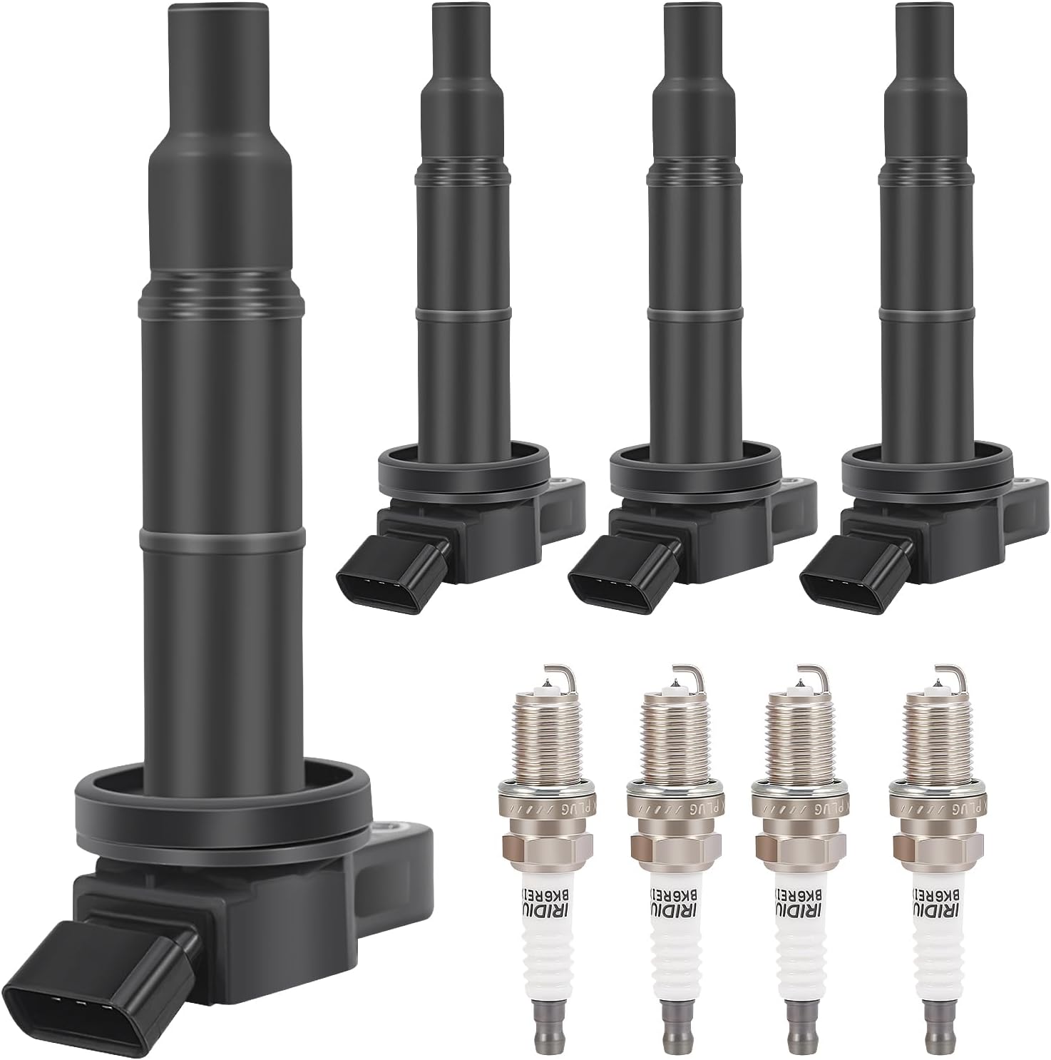 Ignition Coils UF333 Pack & Iridium Spark Plug Set of 4 Compatible with Toyota Camry