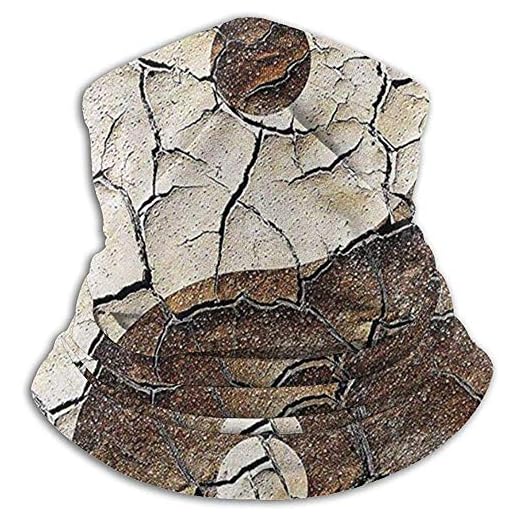 N/A Signo de Yin Yang asiático en tierra agrietada Suelo unisex Calentador de cuello Polaina Pasamontañas Máscara de esquí Clima frío Mascarilla Sombreros de invierno Sombreros Sombreros