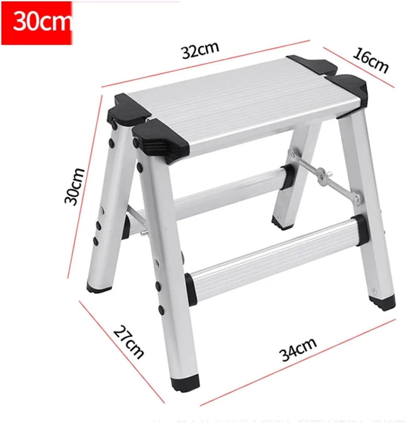 Thickened Folding Small Stool Ladder Fishing Multi-Functional Aluminum Alloy Chair(40cm Widen)