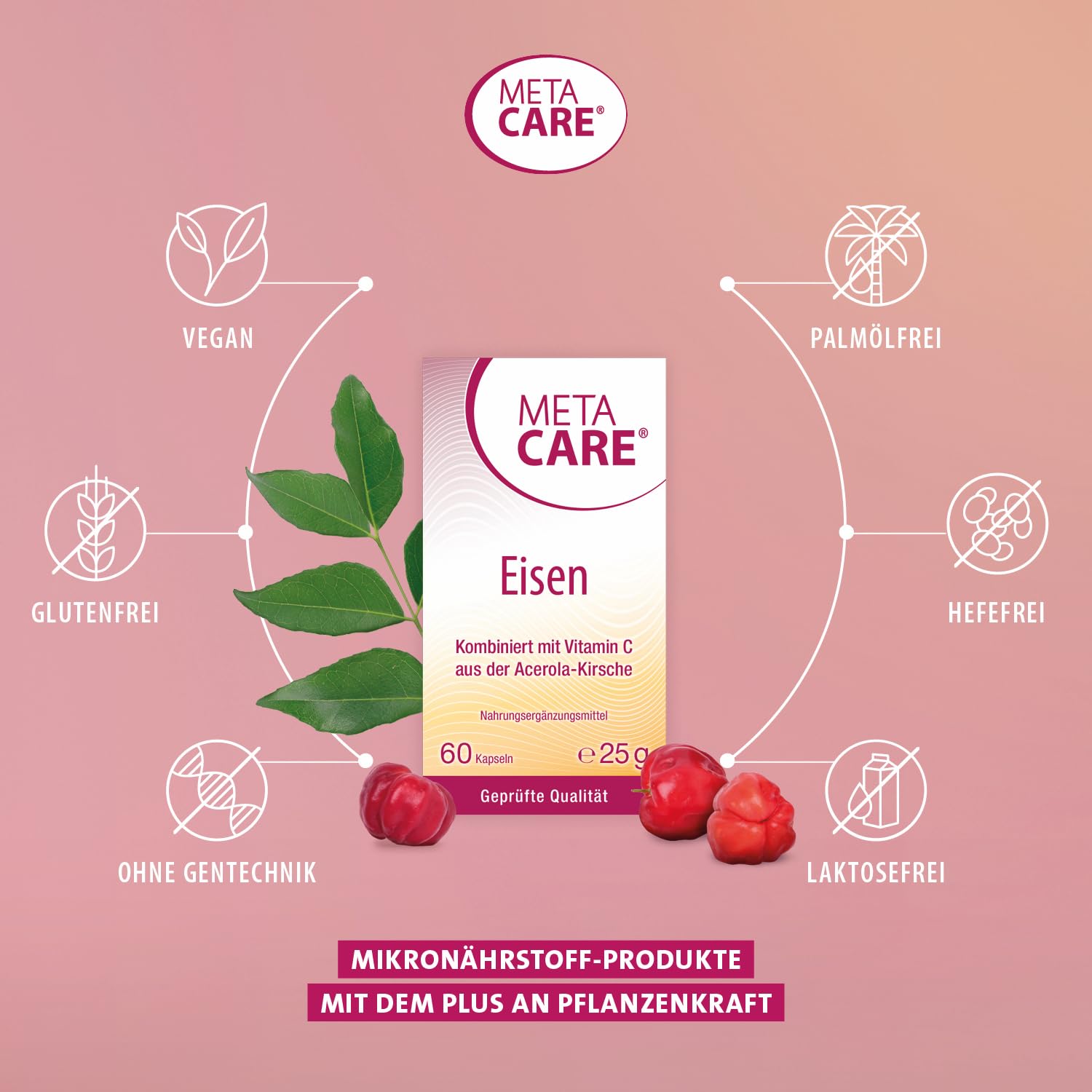 Paket aus OMNi BiOTiC WOMAN, 28 Portionen + META CARE Eisen, 60 Kapseln, Ganzheitliches Vitalpaket für Frauen in jeder Lebensphase, Vegan