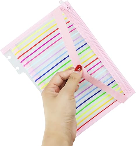 Miniatura 3 de Chris.W Discbound - Soporte para bolígrafo con banda elástica, tamaño junior, encuadernado en disco, estuche de malla, bolsa con cremallera para