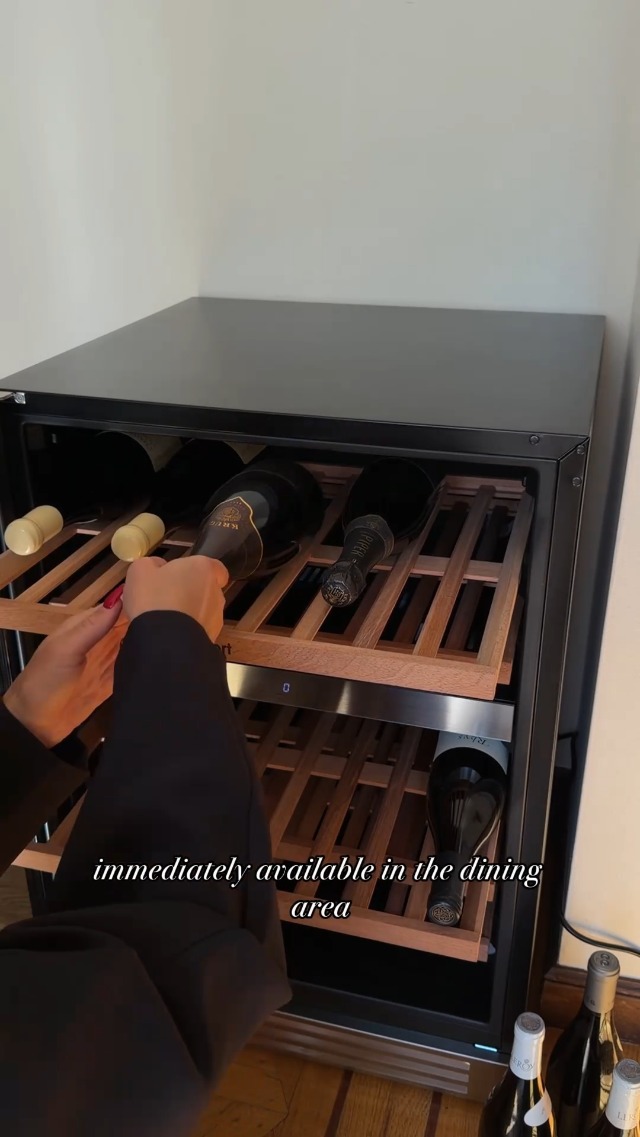 Image of Ca'Lefort 24 Inch Wine Fridge, 52-Bottle Built-In Dual Zone Wine Cooler | 40-65F Control, Adjustable Shelves, Glass Door & 3-Color LED, Automatic Defrost, Under Counter or Freestanding for Home Bar