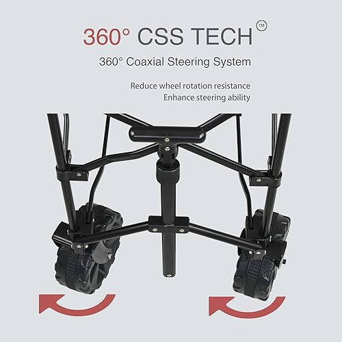 Miniatura 5 de Carrito de jardín plegable para exteriores, carrito de playa con ruedas grandes para arena, gris, 176L de alta capacidad