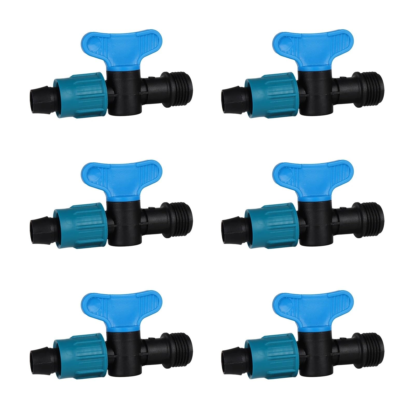 Valvola di arresto dell'acqua con dado di bloccaggio for tubo da 16 mm, nastro antigoccia, valvola di derivazione, valvola di intercettazione for irrigazione agricola, valvola di controllo dell'acqua,