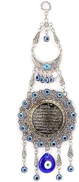 Blue Evil Eye, Turkish Blue Beads Amulet Delicate Blue Glass Ornament Home Protection Wall Hanging Decor for Lucky