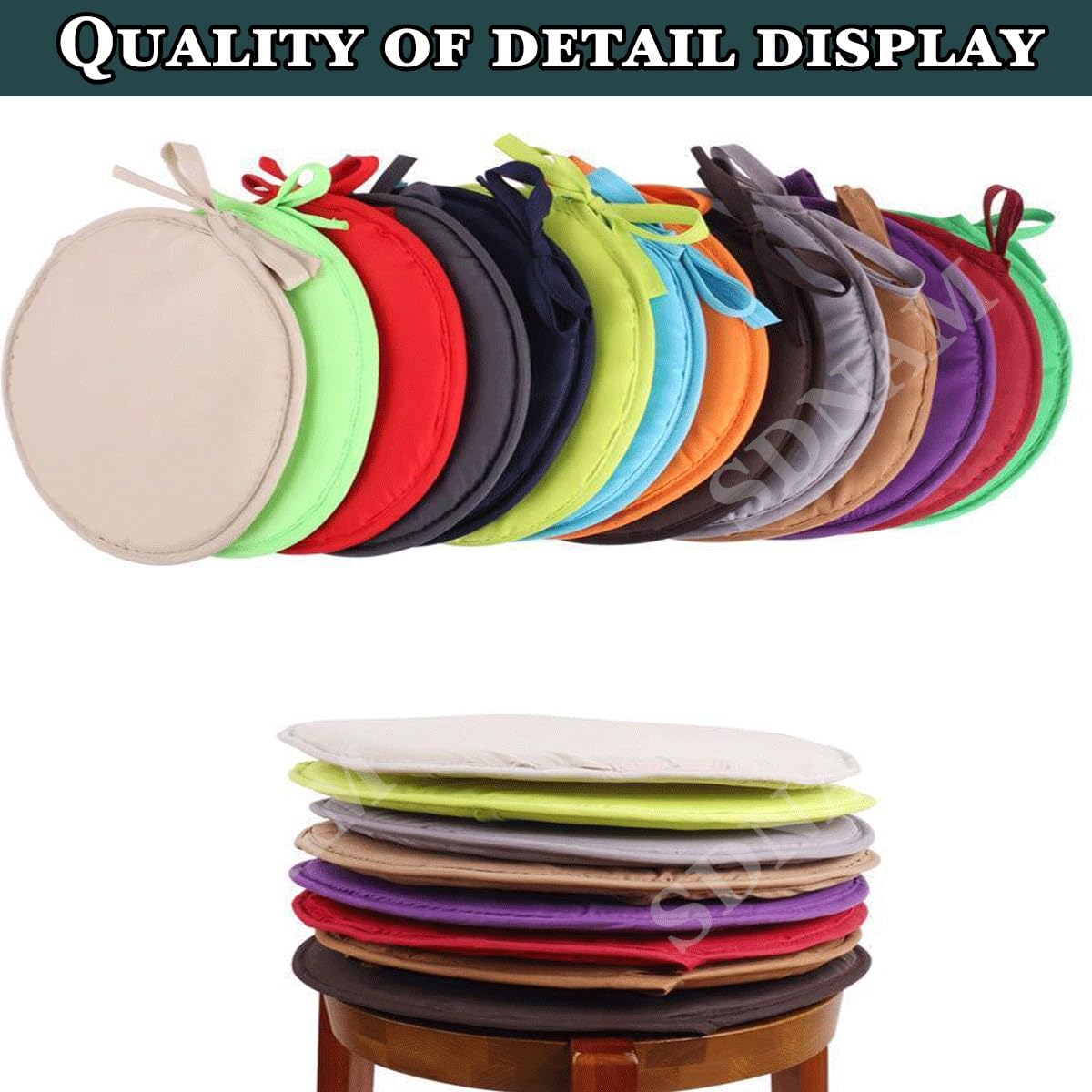 Set di 2 cuscini rotondi per sedie da bistrot, 38 cm