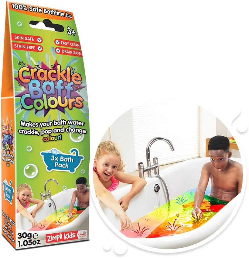 Kids 6043 Crackle Baff Colours, 3 Bath Pack, Make Water Crackle and Change Colour, Children's Sensory & Bath Toy