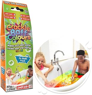 Zimpli Kids 6043 Crackle Baff Colours, 3 Bath Pack, Make water Crackle and Change Colour, Children's Sensory & Bath Toy