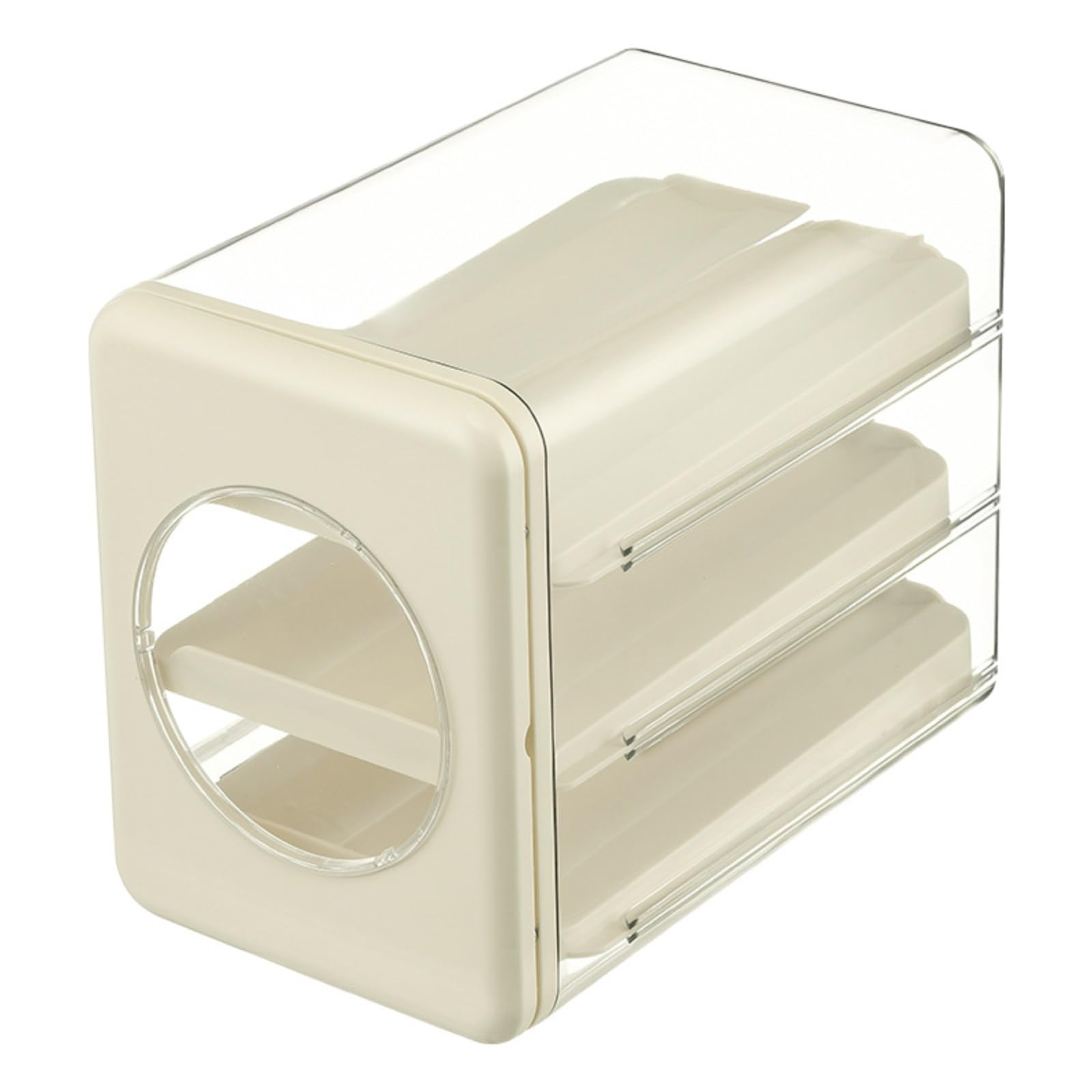 Soporte para Huevos Organizador de Cocina Contenedor Dispensador Caja de Almacenamiento con Cajones Deslizantes Cuerpo Transparente Diseño Apilado de