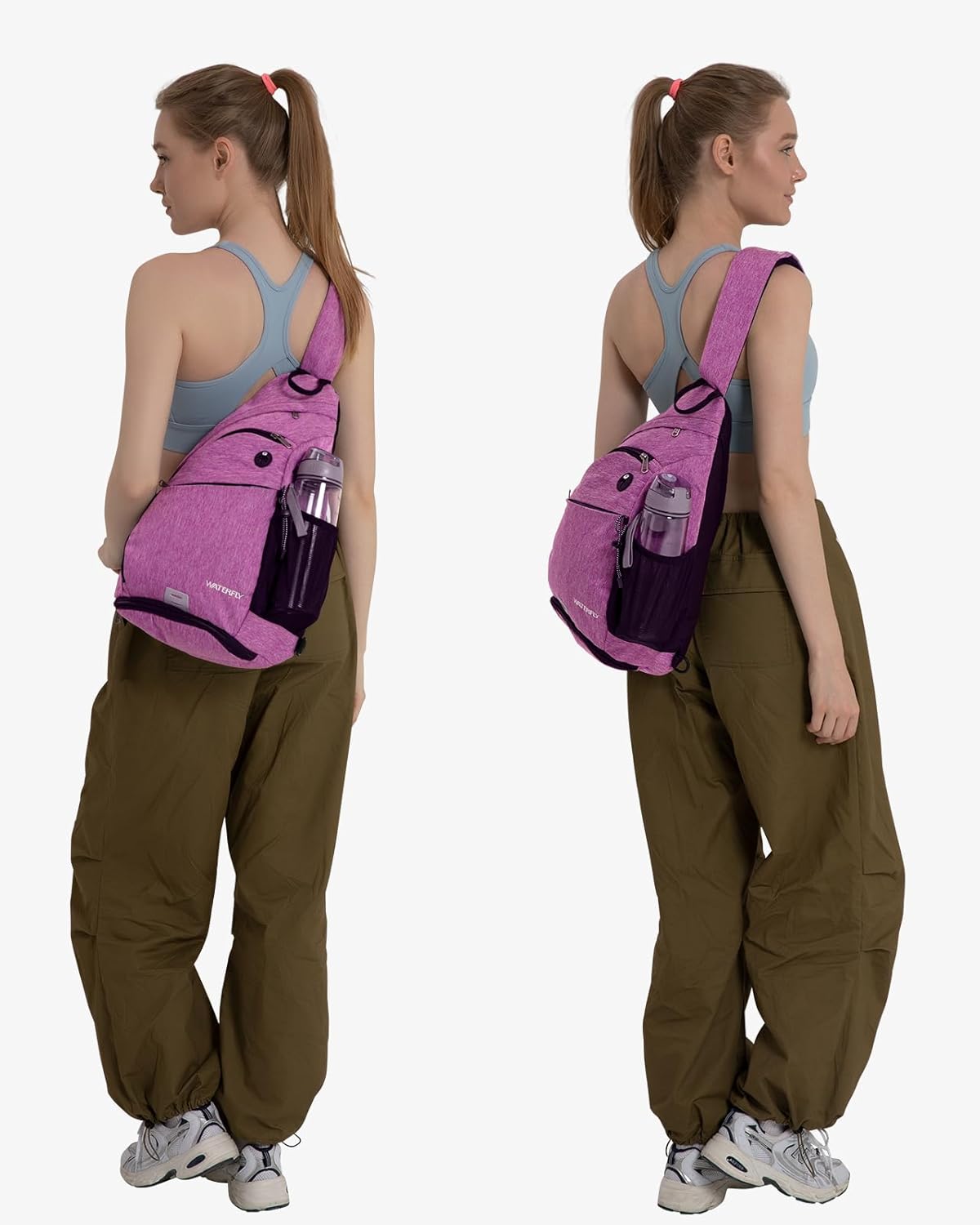 WATERFLY Sling Bag Crossbody Backpack: Over Shoulder Daypack Casual Cross Chest Side Pack - Image 8